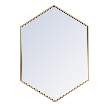 Blueprints 24 in. Metal Frame Hexagon Mirror in Brass - 23.25 x 33.125 x 0.16 in. BL2945086
